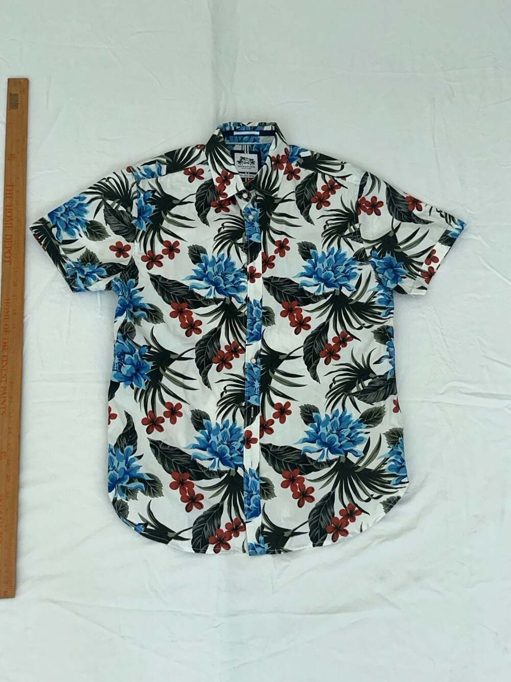 Denim And Flower Tropical Floral Short Sleeve Shirt